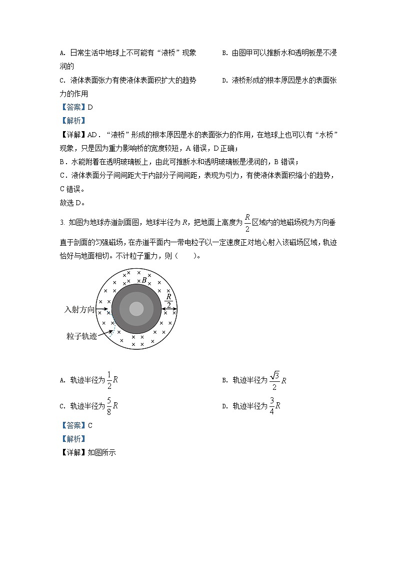 2021-2022学年山东省淄博市高二(下)期末物理试题 解析版02