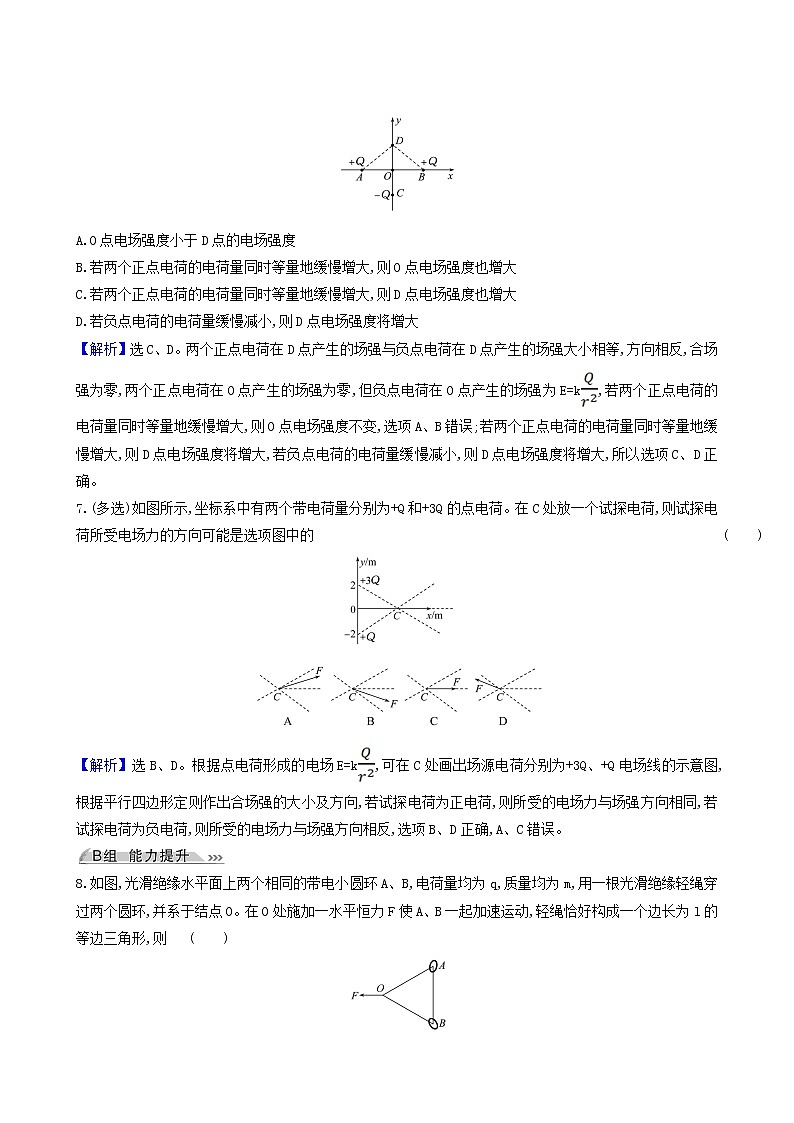 高考物理一轮复习课时作业20库仑定律电场力的性质含答案第3页