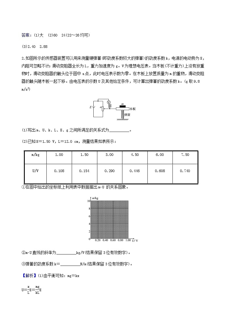 高考物理一輪復(fù)習(xí)實(shí)驗(yàn)搶分練12傳感器的簡(jiǎn)單使用含答案第2頁(yè)