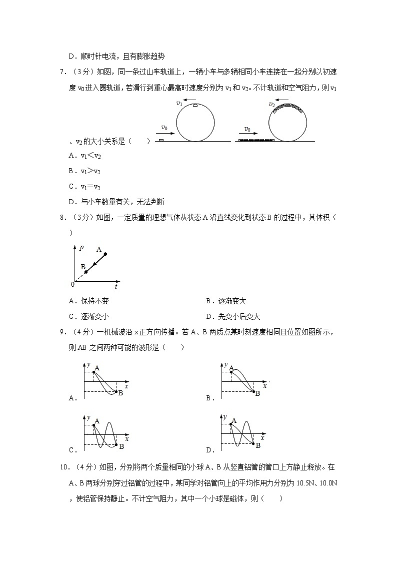 2021年上海市金山区高考物理二模试卷第2页