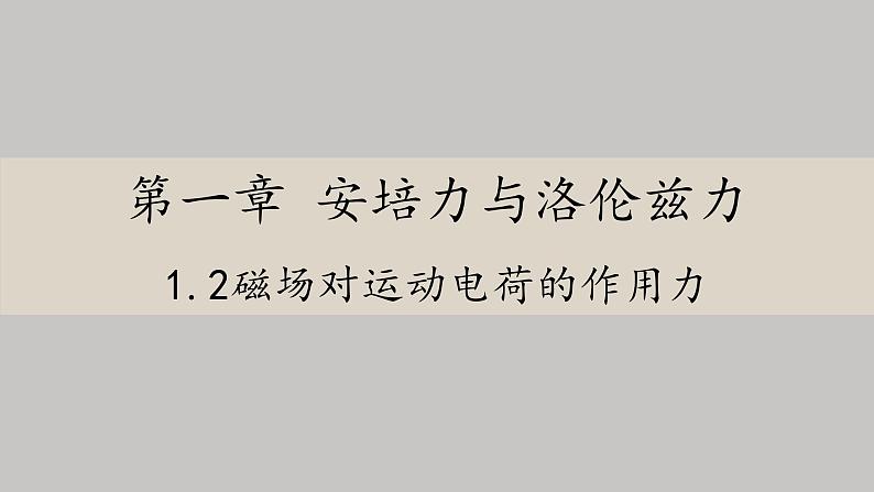 高中物理人教版(2019)选择性必修第二册_磁场对运动电荷的作用力_课件3第1页
