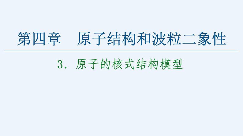 人教版(2019)高中物理选择性必修第三册_原子的核式结构模型 课件2第1页