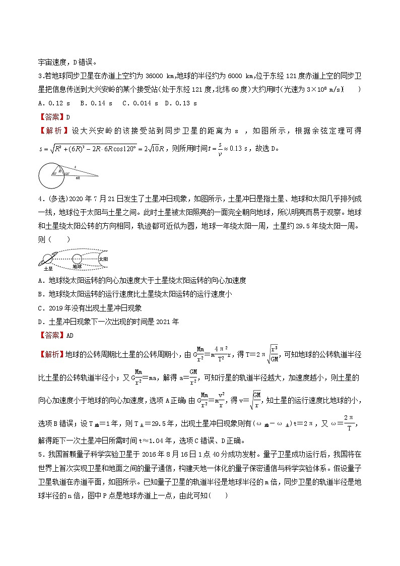 高考物理复习小题必练7万有引力与航天含答案第3页