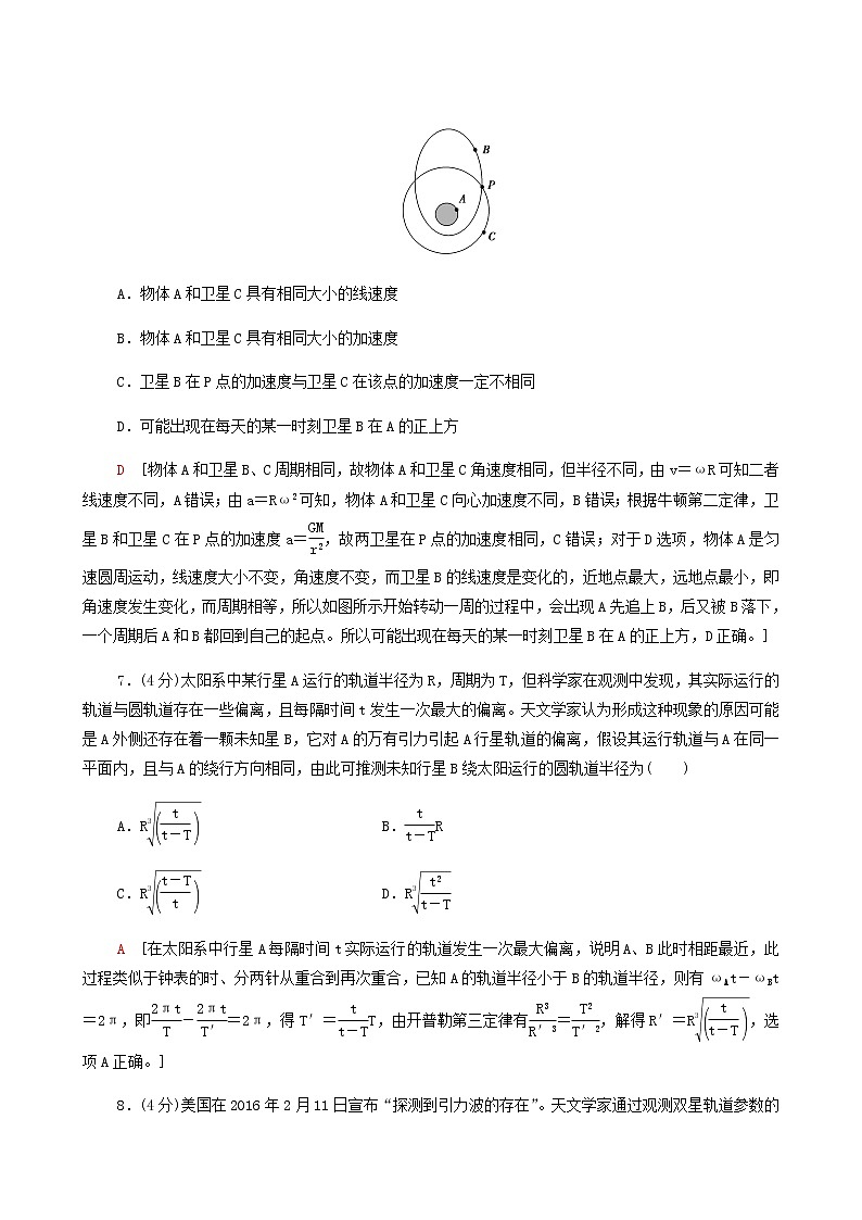 人教版(2019)高中物理必修第二册章末综合测评3万有引力与宇宙航行合格考试含答案第3页