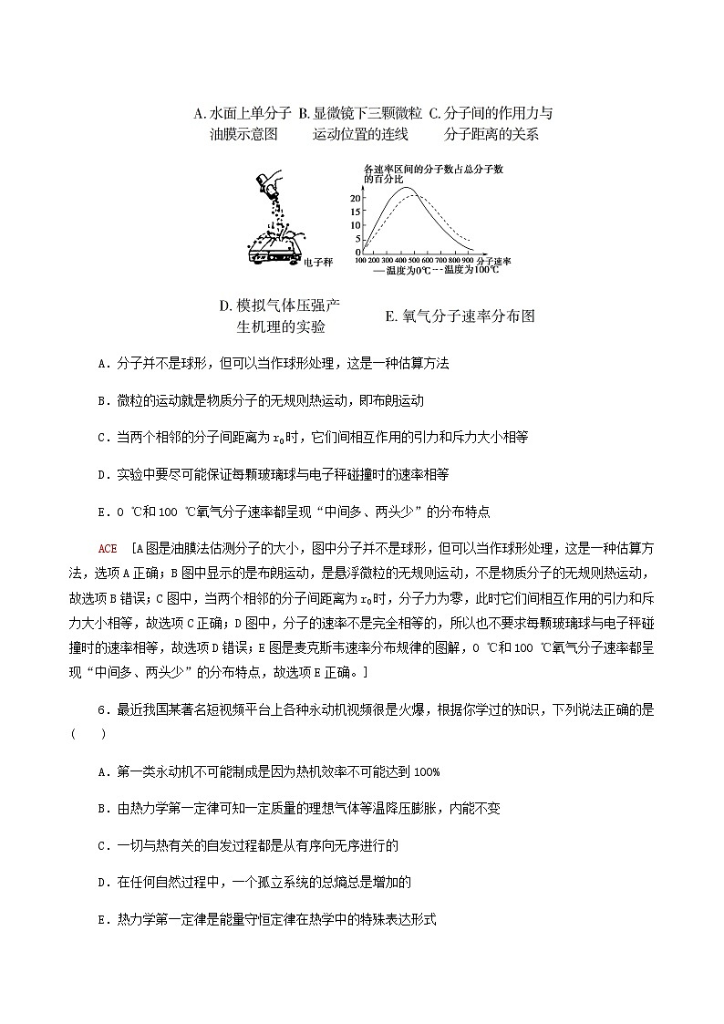 人教版高考物理一轮复习章末滚动验收13热学含答案第3页