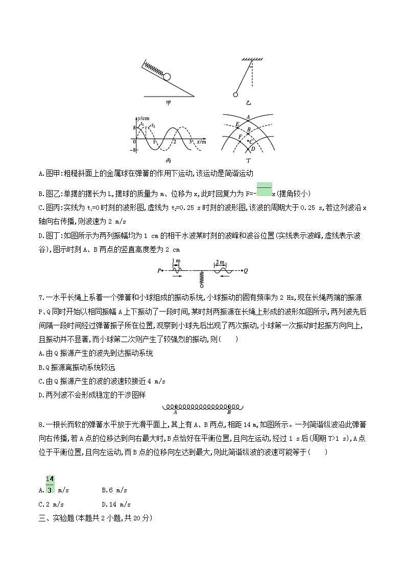 高考物理一轮复习单元质检7机械振动和机械波含答案第3页