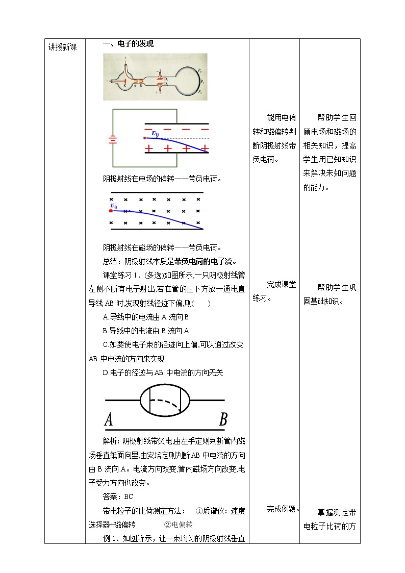 人教版高中物理选择性必修三  第4章第3节原子的核式结构模型教学设计02
