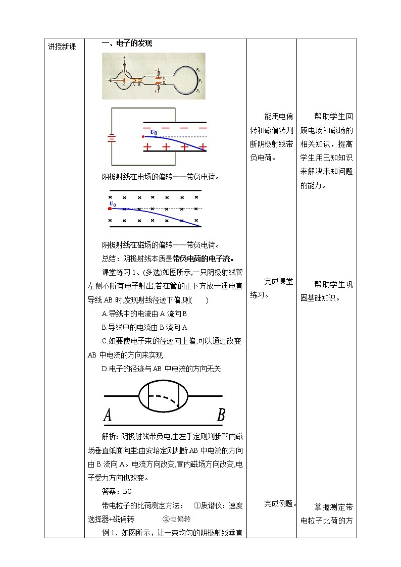 人教版高中物理选择性必修三 第4章第3节原子的核式结构模型教学设计第2页
