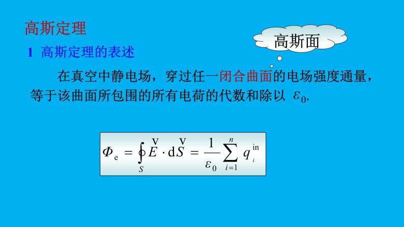 2021-2022学年高二物理竞赛课件 ：高斯定理02