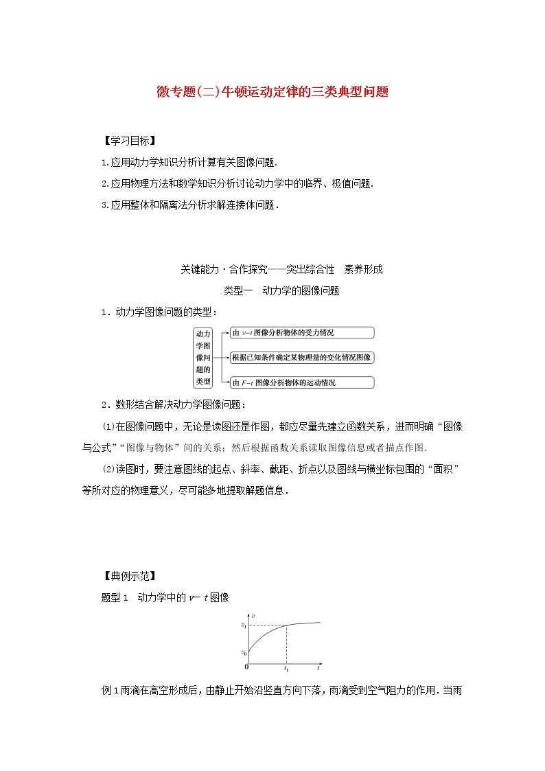 2022—2023学年新教材高中物理教科版必修第一册微专题二牛顿运动定律的三类典型问题（课件+学案）01