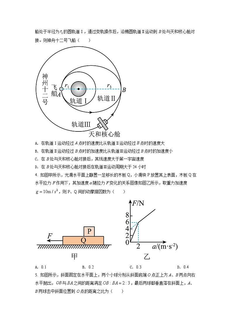 河南省信阳市2021-2022学年高一(下)期末教学质量检测物理试题(原卷版)第2页