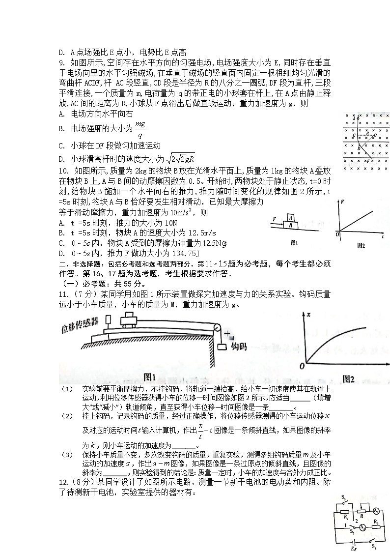 天一大联考顶尖计划2022-2023学年高三上学期第一次联考物理试题第3页