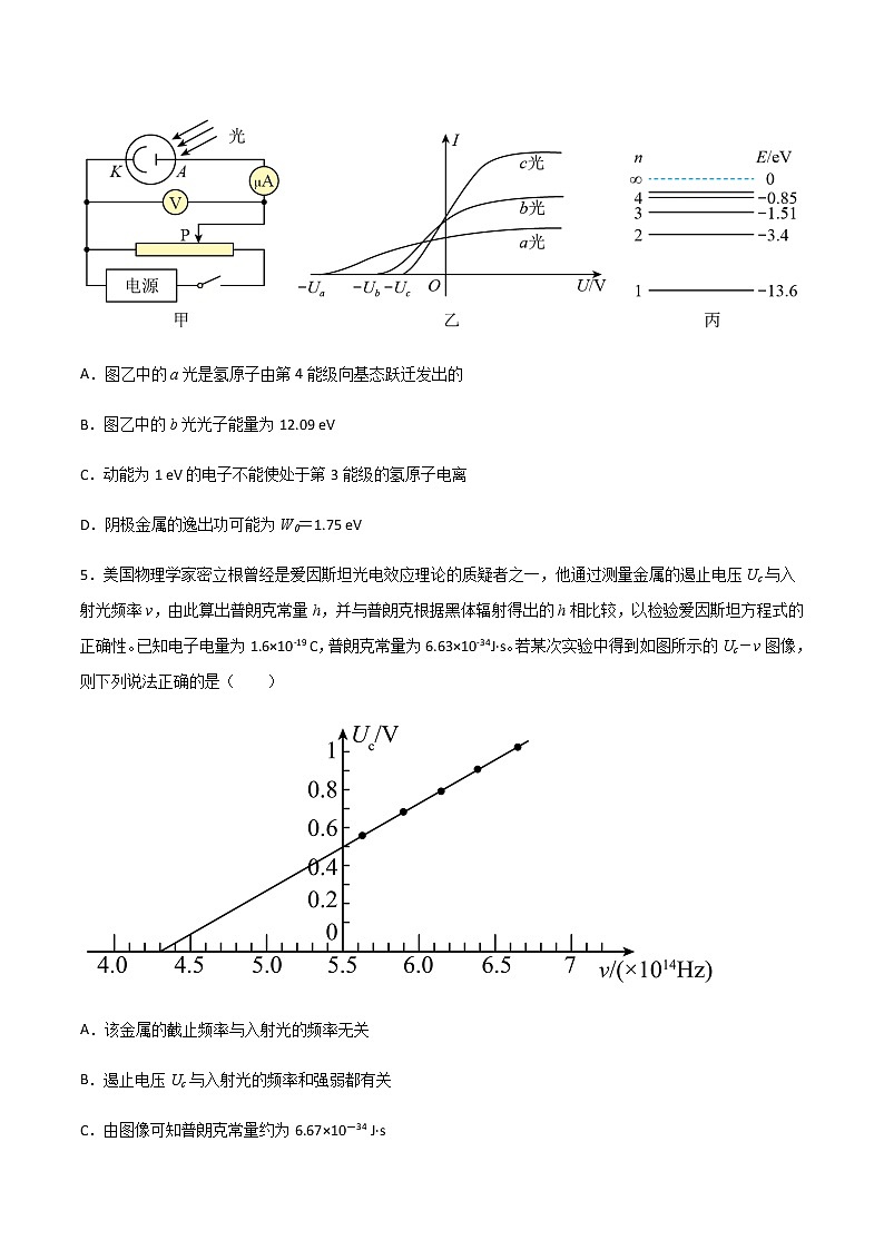 专题1.1 光电效应、波尔原子模型和原子核物理(原卷版)第3页