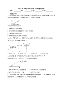 高中物理粵教版 (2019)必修 第一冊第五節(jié) 力的分解綜合訓練題