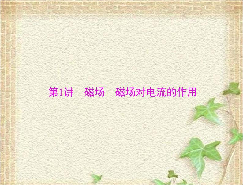 2022-2023年高考物理一轮复习 磁场磁场对电流的作用 课件第1页