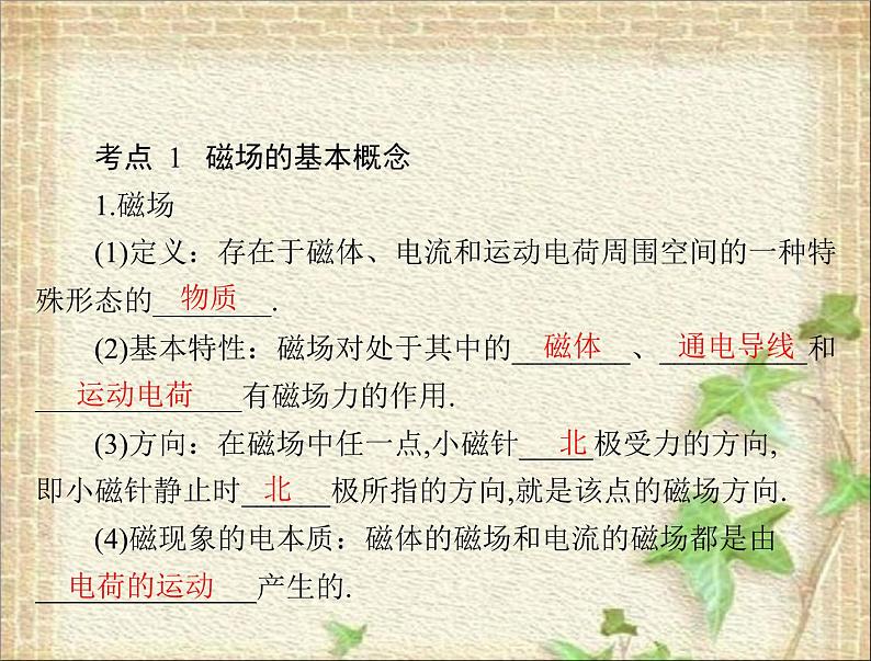 2022-2023年高考物理一轮复习 磁场磁场对电流的作用 课件第2页