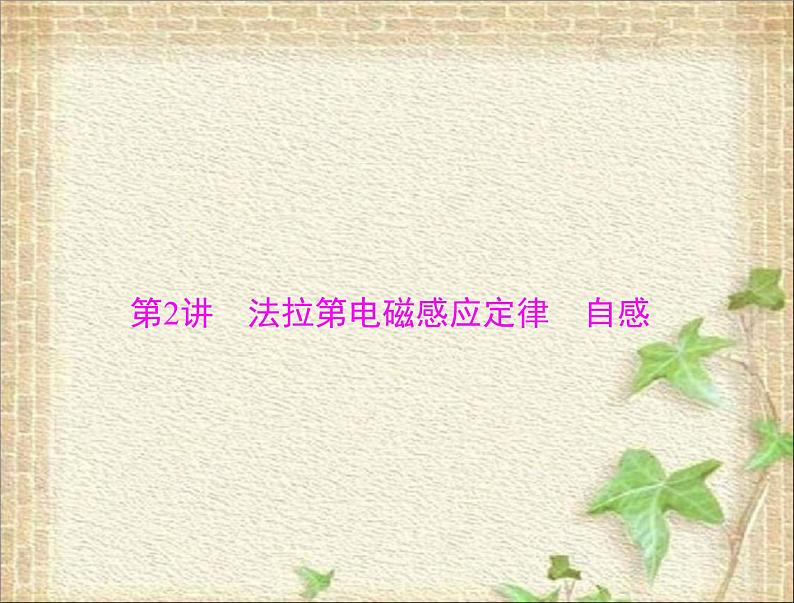 2022-2023年高考物理一轮复习 法拉第电磁感应定律自感课件第1页