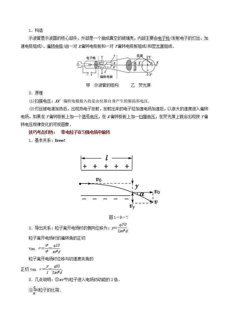 10.5 带电粒子在电场中的运动-2023学年高二物理精讲与精练高分突破考点专题系列(人教版2019必修第三册)02