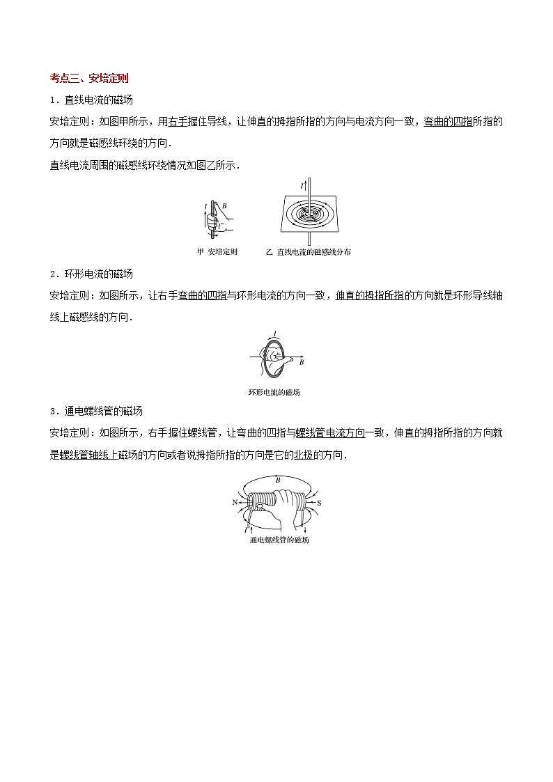 13.1 磁场 磁感线-2023学年高二物理精讲与精练高分突破考点专题系列(人教版2019必修第三册)02