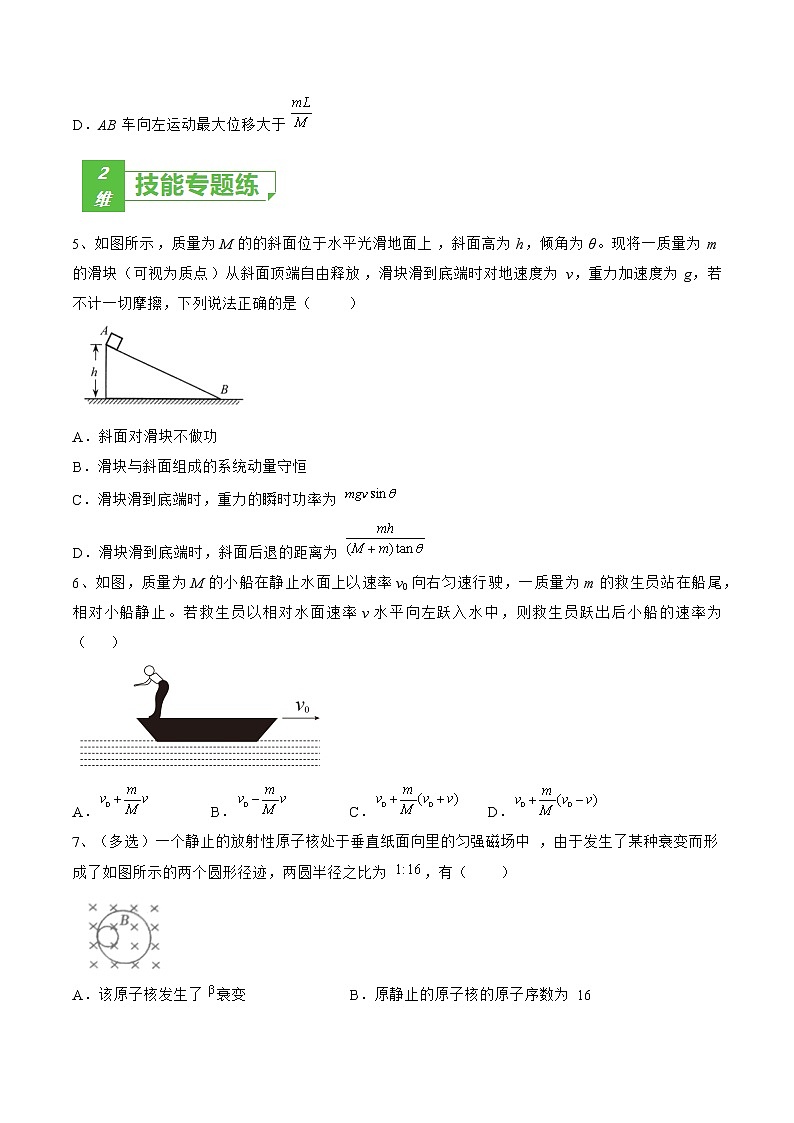 专题37 反冲运动和人船模型——2023年高考物理一轮复习小题多维练(广东专用)02