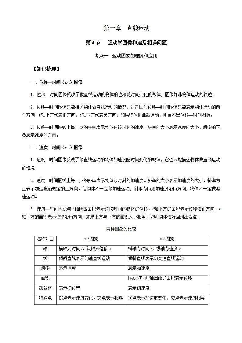 第4节 运动学图像和追及相遇问题(解析版)第1页
