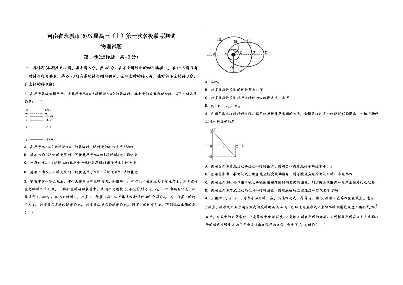 河南省永城市2023届高三(上)第一次名校联考测试物 理 试 题(有答案及解析)第1页