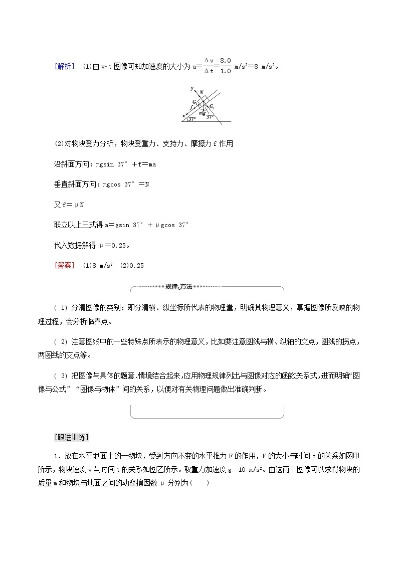 鲁科版高中物理必修第一册第5章牛顿运动定律素养培优课3动力学中的三类常见题型学案02