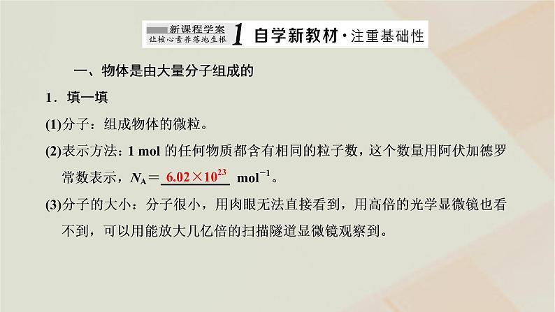 新人教版高中物理选择性必修第三册第一章分子动理论第1节分子动理论的基本内容课件02