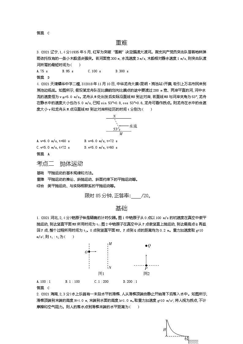 高考1_专题四 曲线运动(试题word版)第2页