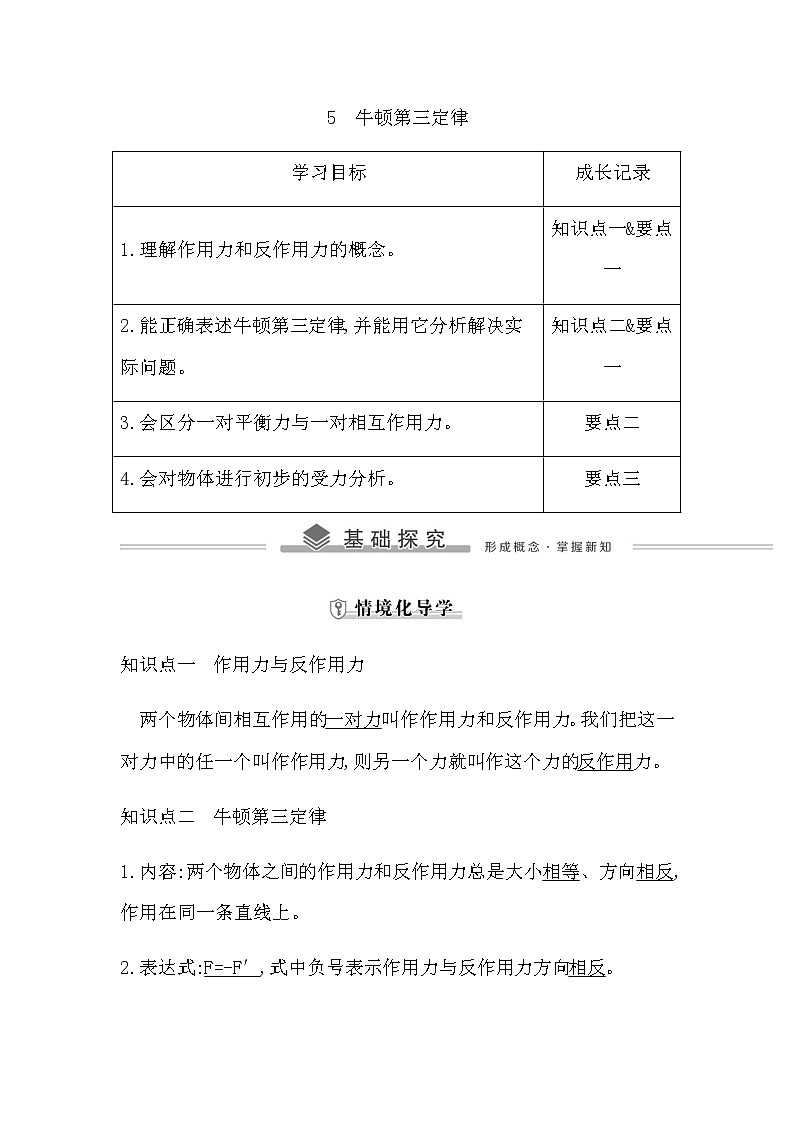 5 牛顿第三定律第1页