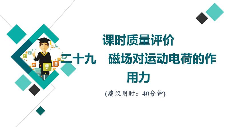 鲁科版高考物理一轮总复习课时质量评价29磁场对运动电荷的作用力习题课件第1页