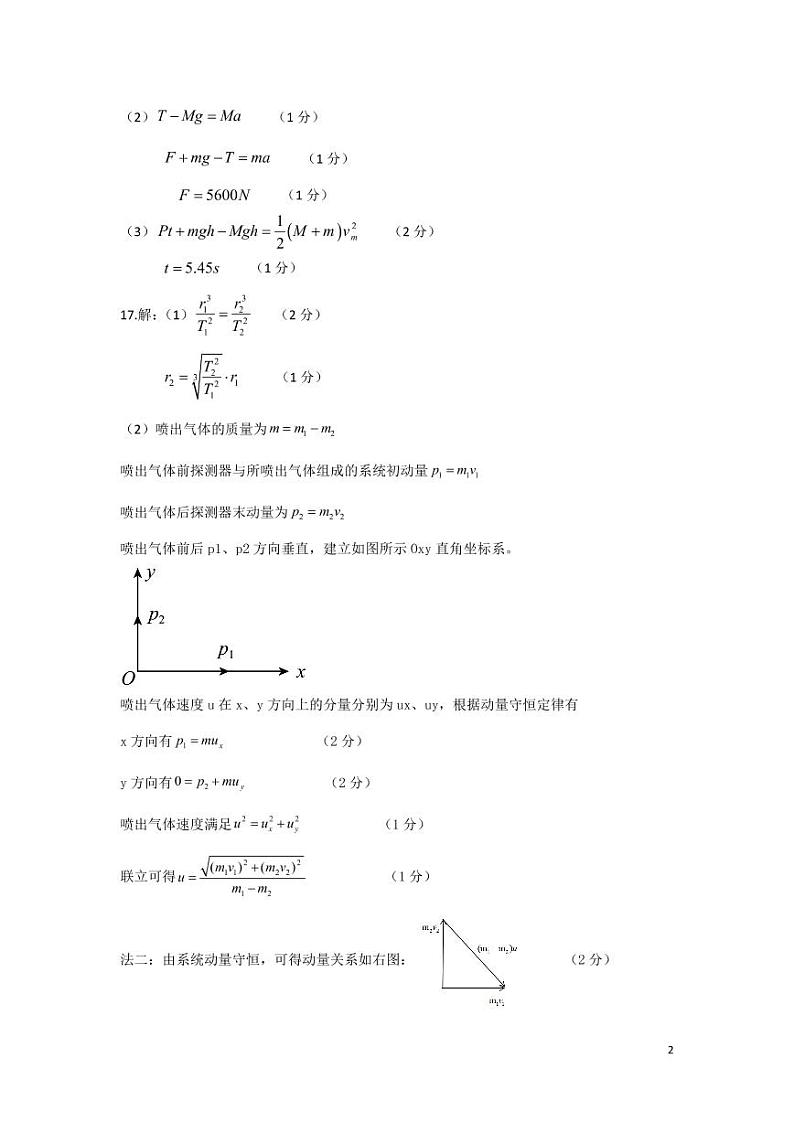 物理试题参考答案第2页
