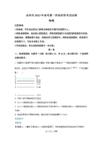 湖南省永州市2022-2023学年高三物理上学期第一次适应性考试试卷（Word版附解析）