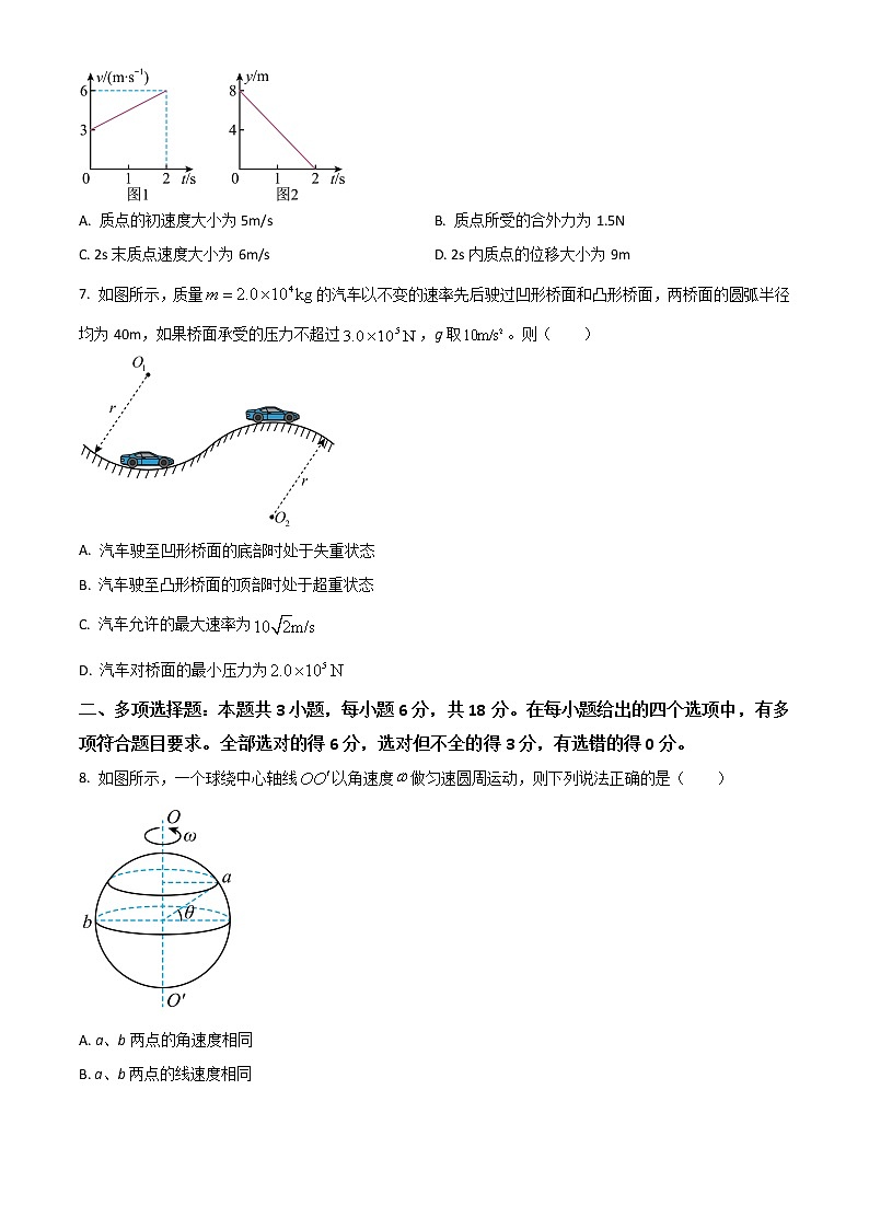 2022池州贵池区高一下学期期中考试物理试题含答案第3页