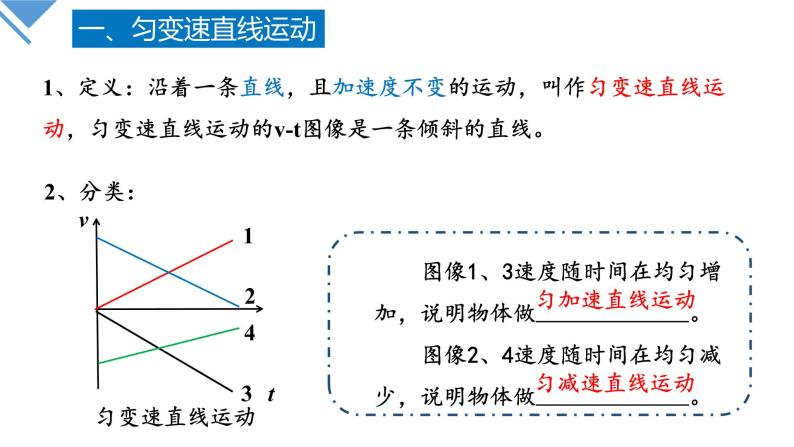 教科版（2019）必修第一册2.2 匀变速直线运动速度与时间的关系 课件03