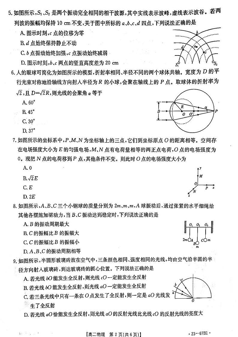2022-2023学年辽宁省高二上学期第一次月考物理试题( PDF版)第2页