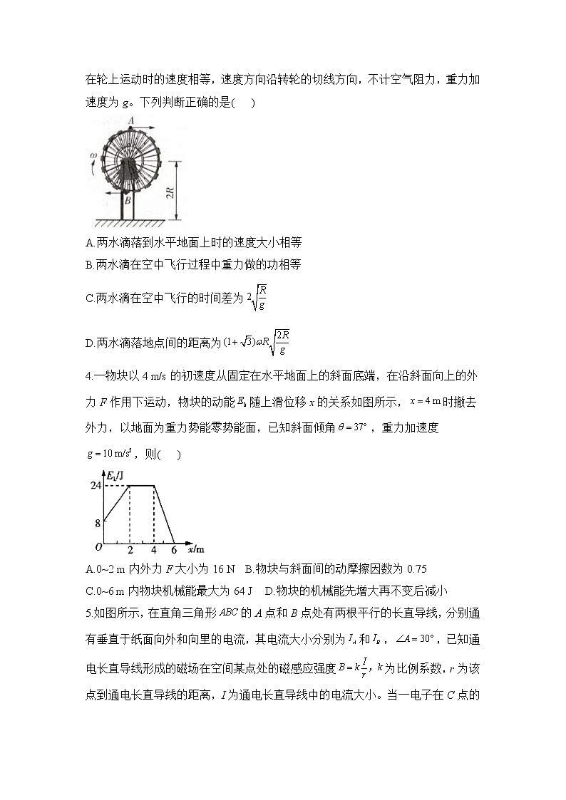 2021松原长岭县二中高三下学期开学摸底考试物理试题含答案第2页