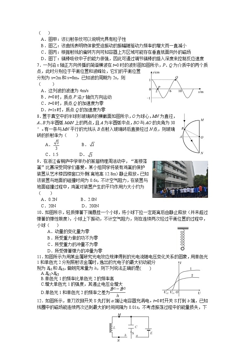 2021杭州長(zhǎng)征中學(xué)高二下學(xué)期期中考試物理試卷含答案第2頁(yè)