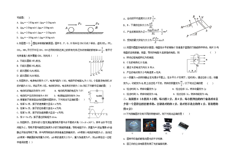 2021浙江省山河联盟学校高二下学期4月月考物理试题含答案第2页