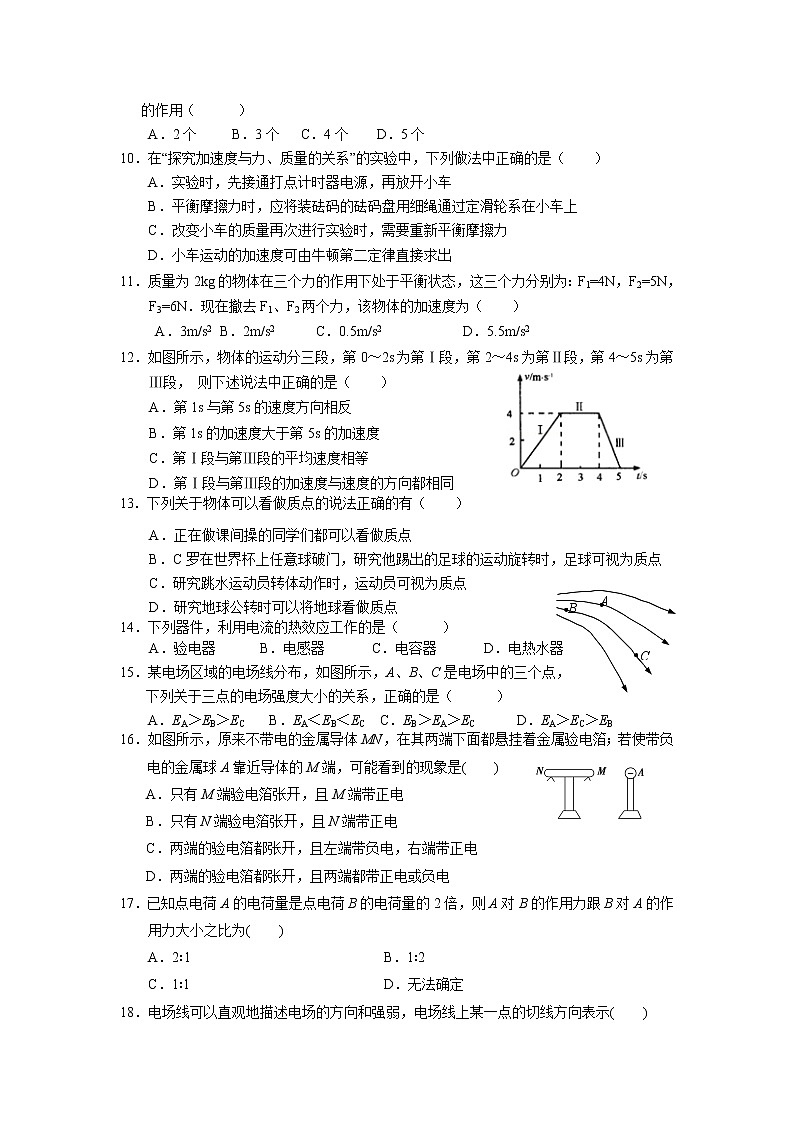 2021临澧县一中高二上学期期中考试物理试题(非高考)含答案第2页