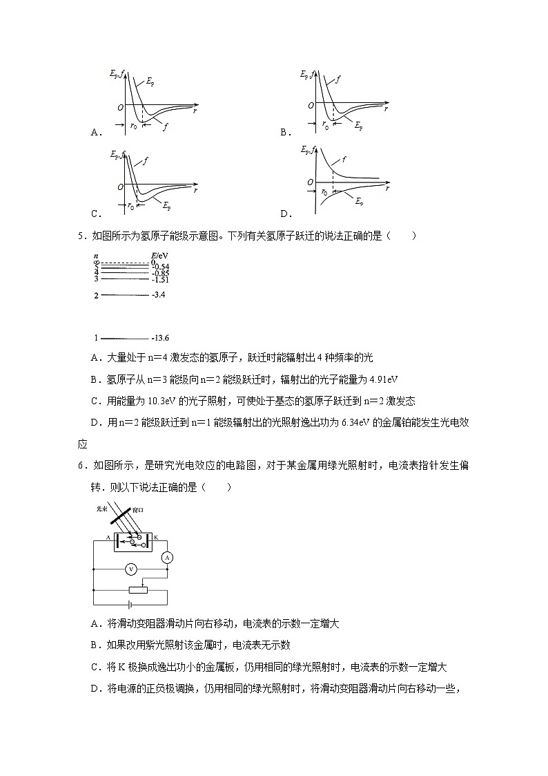 2020咸阳实验中学高二下学期第二次月考物理试题含答案第2页
