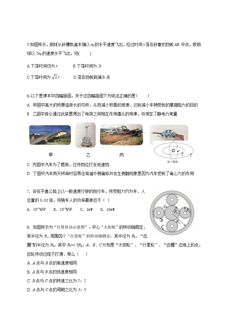 2020浙江省瑞安市上海新纪元高级中学高一(1-6)班下学期期初考试物理试题含答案第2页