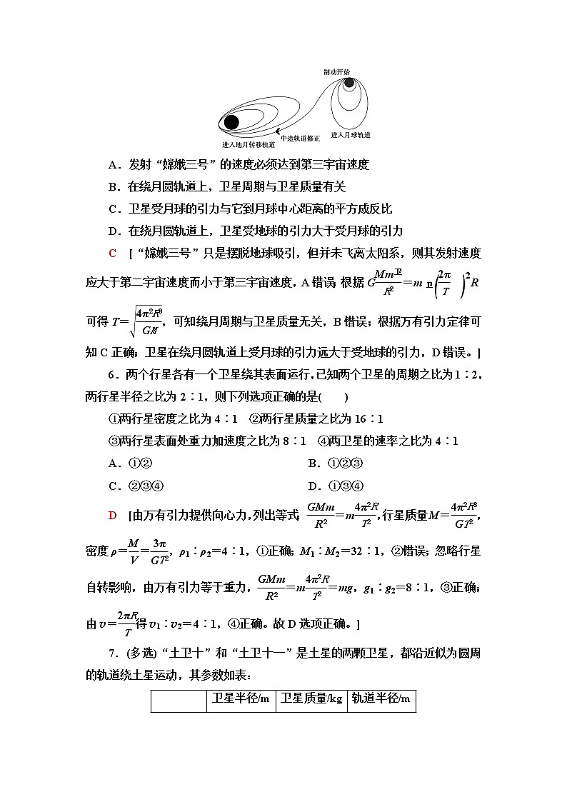 鲁科版高中物理必修第二册素养培优集训5万有引力定律及航天含答案第3页