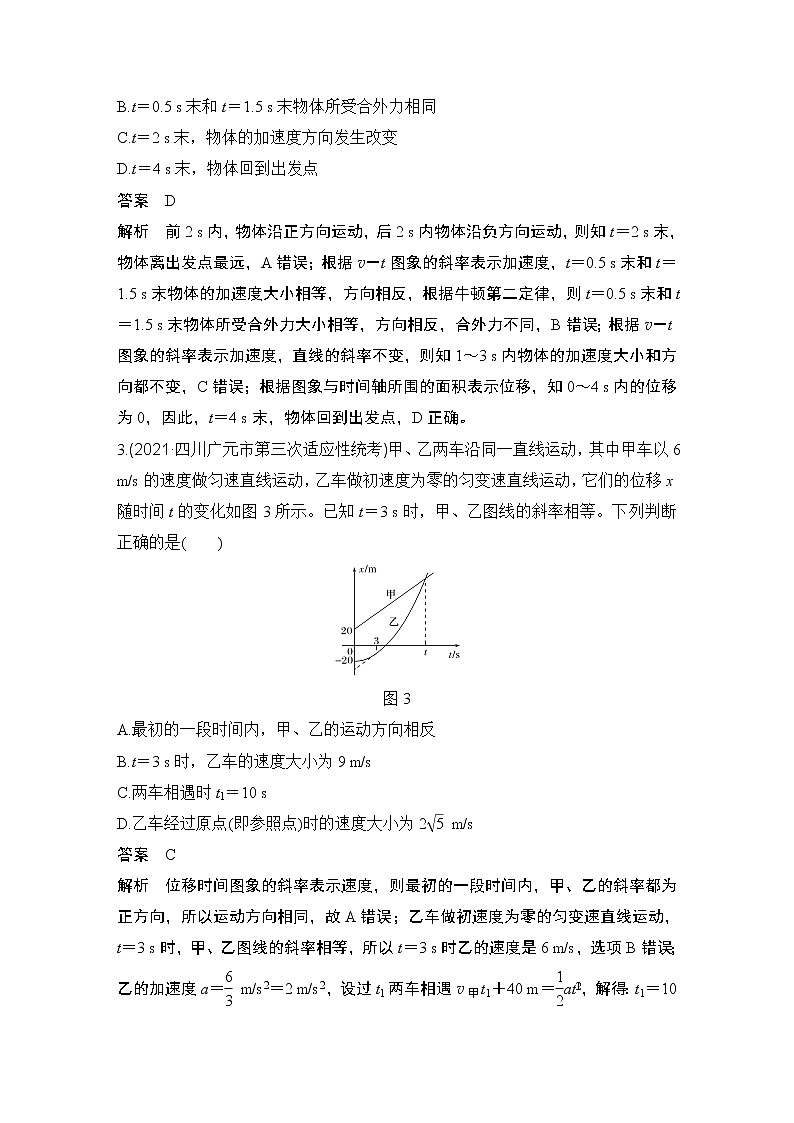 【最新版】23届高考二轮高考热点补救练习16.运动学图象问题第2页