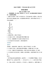 重庆市第一中学2022-2023学年高三物理上学期10月月考试题（Word版附解析）