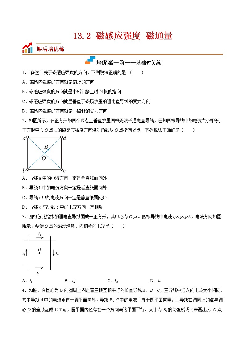 【培优分级练】高中物理(人教版2019)必修第三册 13.2《磁感应强度磁通量》培优分阶练(原卷版)第1页