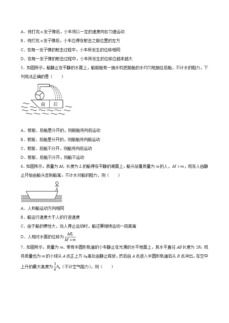 【培優(yōu)分級練】高中物理(人教版2019)選修第一冊 1.6《反沖現(xiàn)象火箭（2）》培優(yōu)分階練（原卷版）第2頁