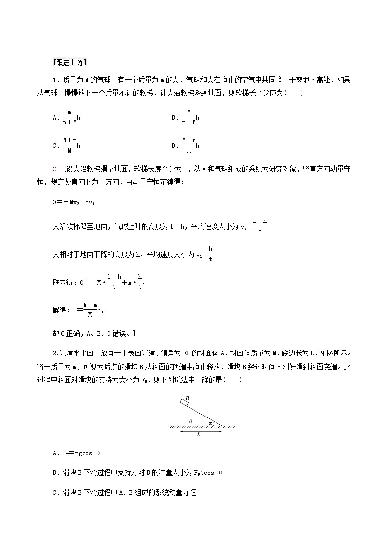 高考物理一轮复习第6章动量微专题7应用“三大力学观点”的四类典型模型学案02