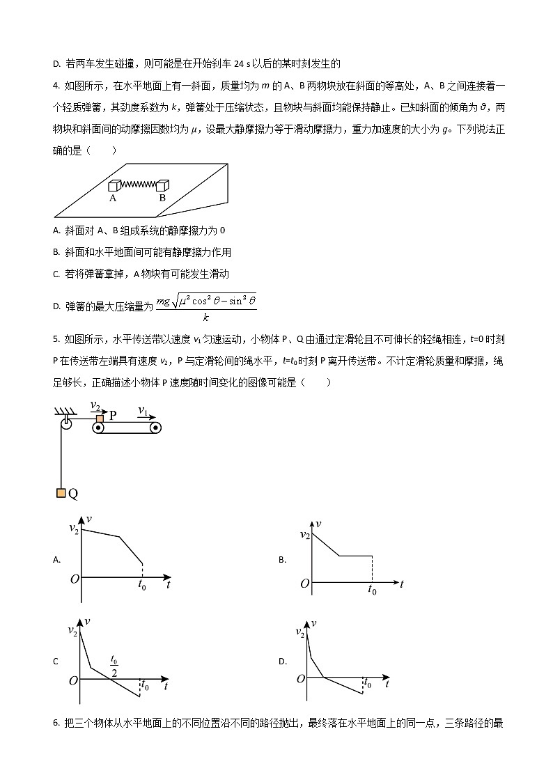 2023届山东省济宁市名校高三上学期10月线上阶段性检测物理试题第2页