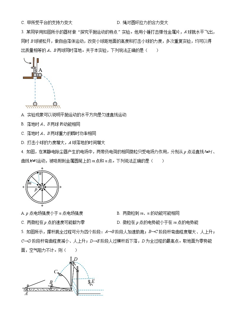 2023届江苏省苏州市高三上学期期中物理试题(word版)第2页